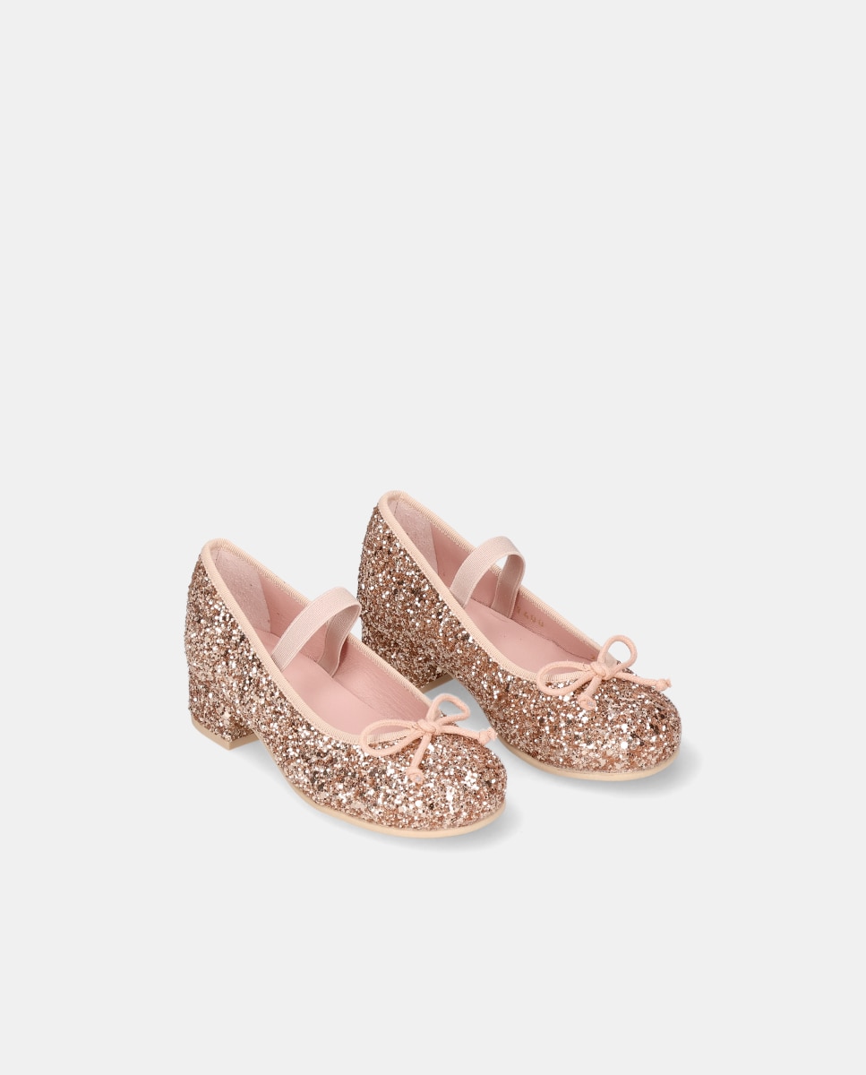 Bailarinas Emma de niña en glitter - Pretty Ballerinas - Nude Nude-2
