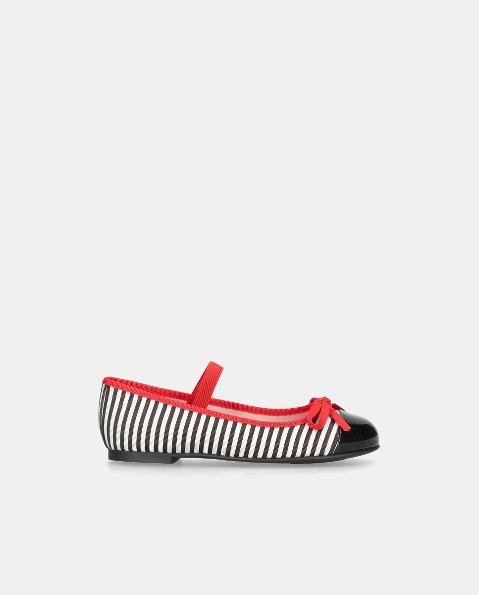Bailarinas Hannah de niña en tela y charol - Pretty Ballerinas - Negro / Blanco / Rojo Negro / Blanco / Rojo-1