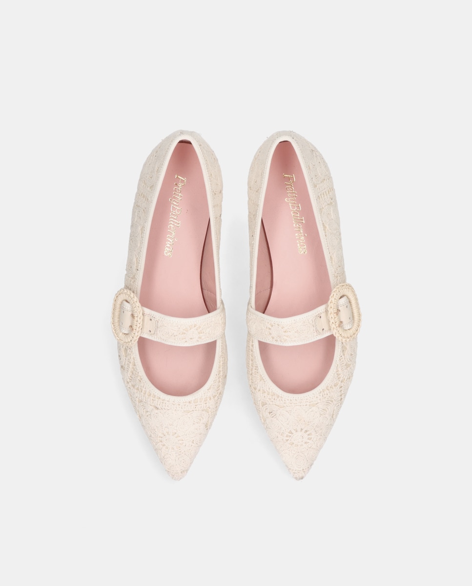 Bailarinas de mujer Paris en tela efecto crochet - Pretty Ballerinas - Beige Beige-2