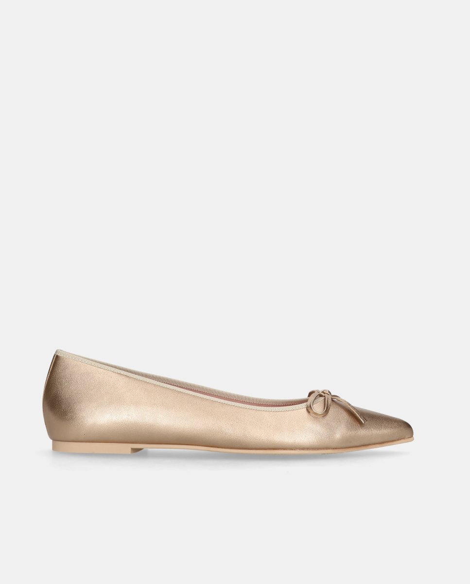 Bailarinas paris de mujer en napa metalizada - Pretty Ballerinas - Dorado Dorado-1