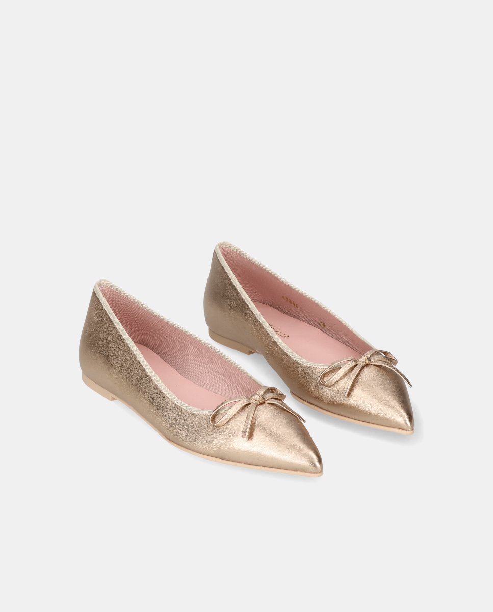 Bailarinas paris de mujer en napa metalizada - Pretty Ballerinas - Dorado Dorado-3