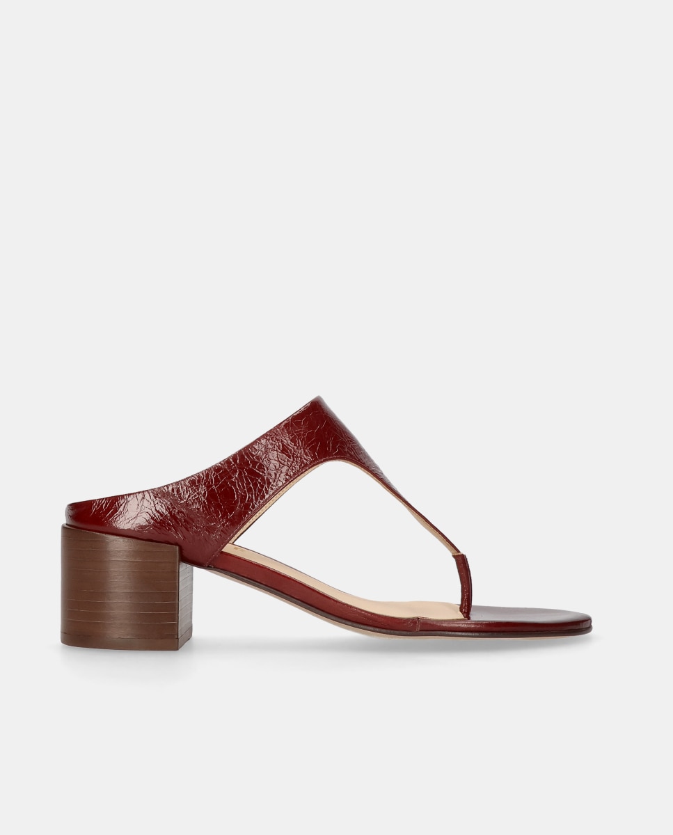 Sandalias de tacón Rosanna de mujer en piel Rojo Mascaró Rojo-1