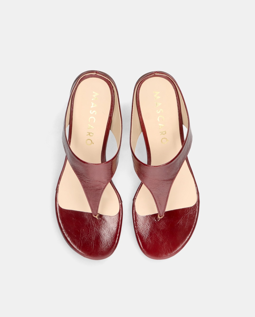 Sandalias de tacón Rosanna de mujer en piel Rojo Mascaró Rojo-2