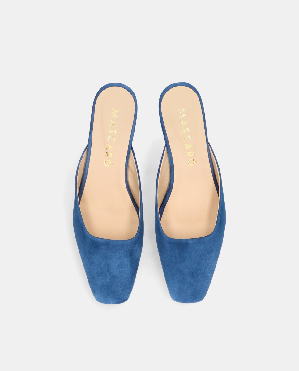 Mules astin de mujer en ante suave - Mascaró - Azul Azul-2