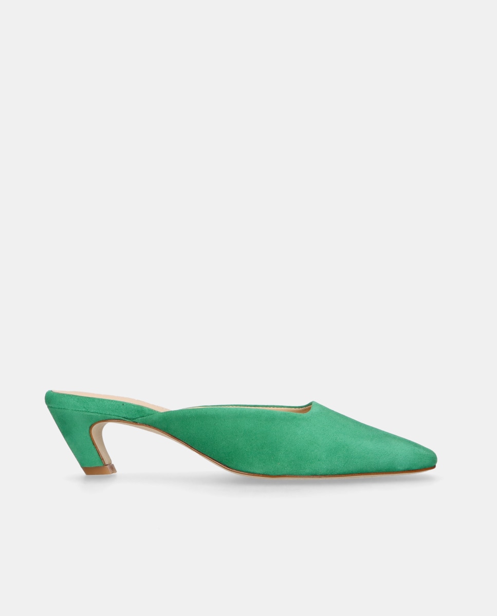 Mules astin de mujer en ante suave - Mascaró - Verde Verde-1