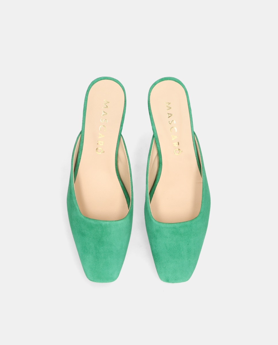 Mules astin de mujer en ante suave - Mascaró - Verde Verde-2