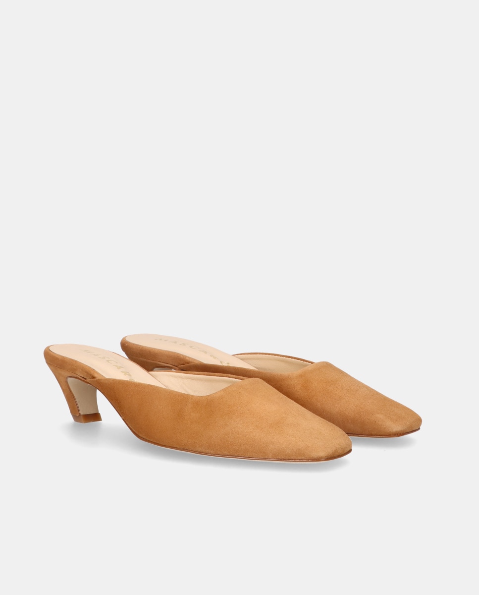 Mules astin de mujer en ante suave - Mascaró - Marrón Marrón-3