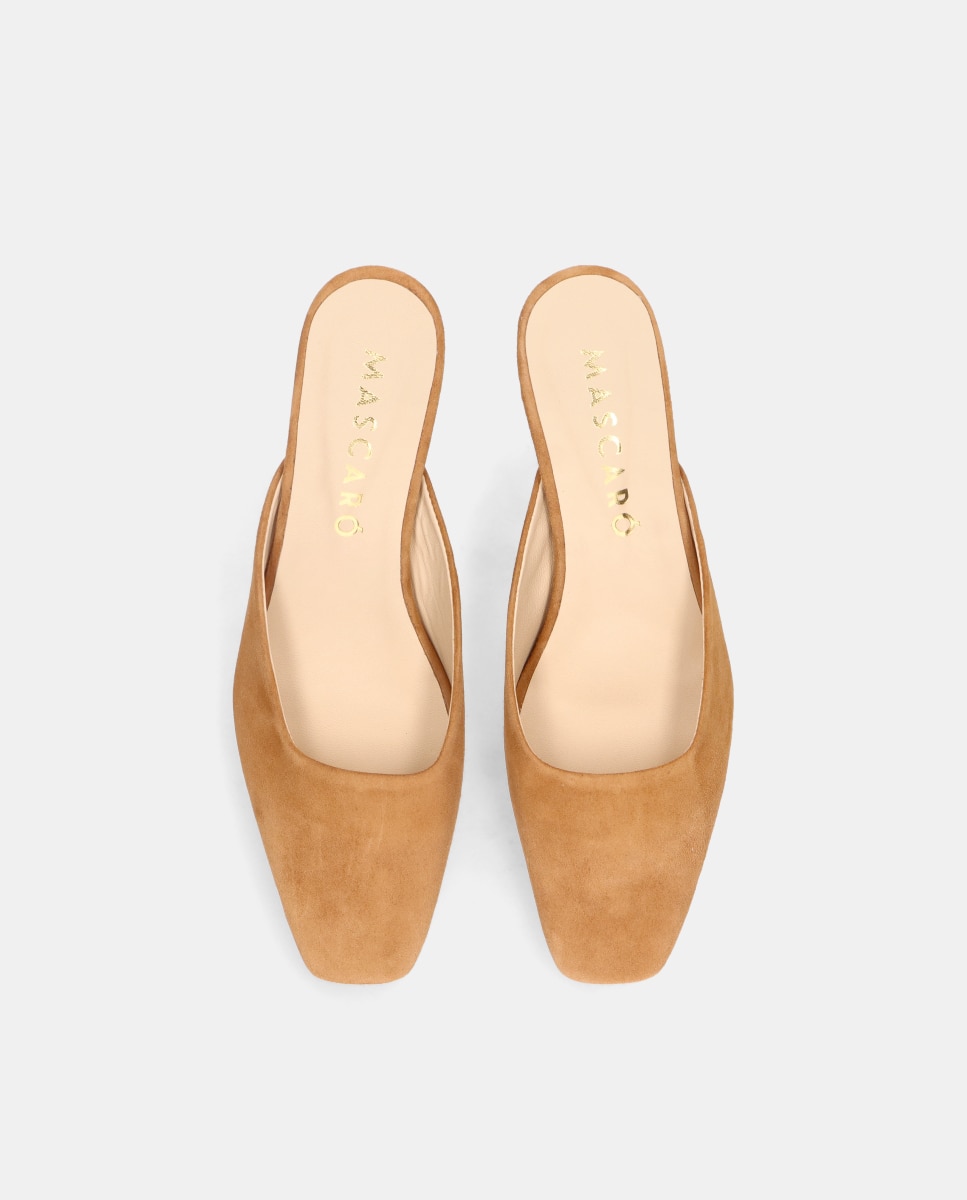 Mules astin de mujer en ante suave - Mascaró - Marrón Marrón-2