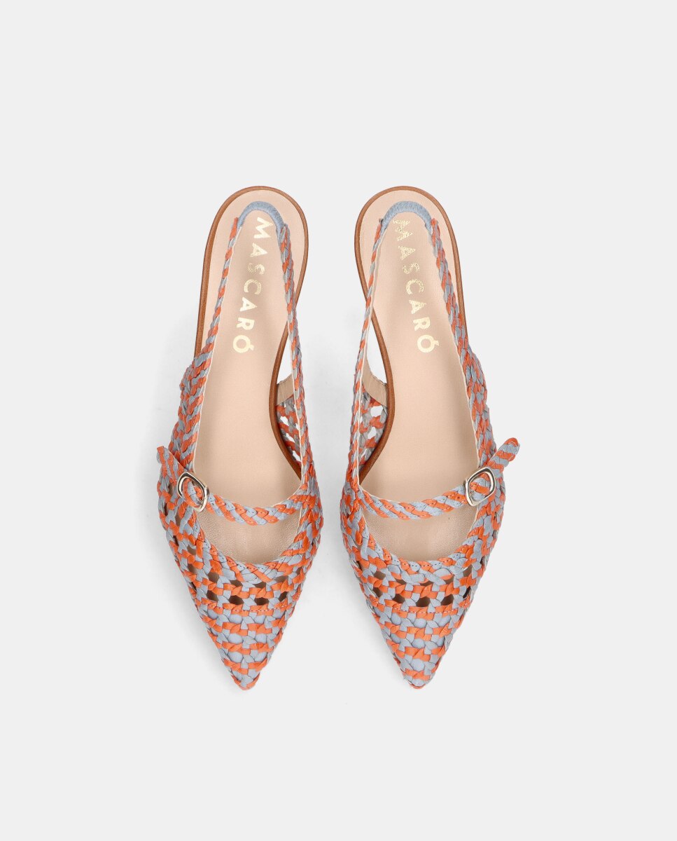 Zapatos de salón holly de mujer en napa entrelazada - Mascaró - Naranja / Gris Naranja / Gris-2