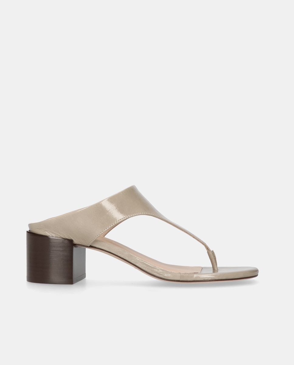 Sandalias de tacón Rosanna de mujer en piel Gris Mascaró Gris-1