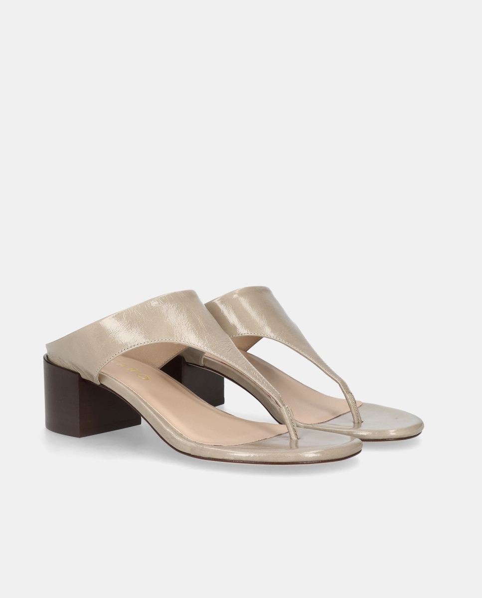 Sandalias de tacón Rosanna de mujer en piel Gris Mascaró Gris-3