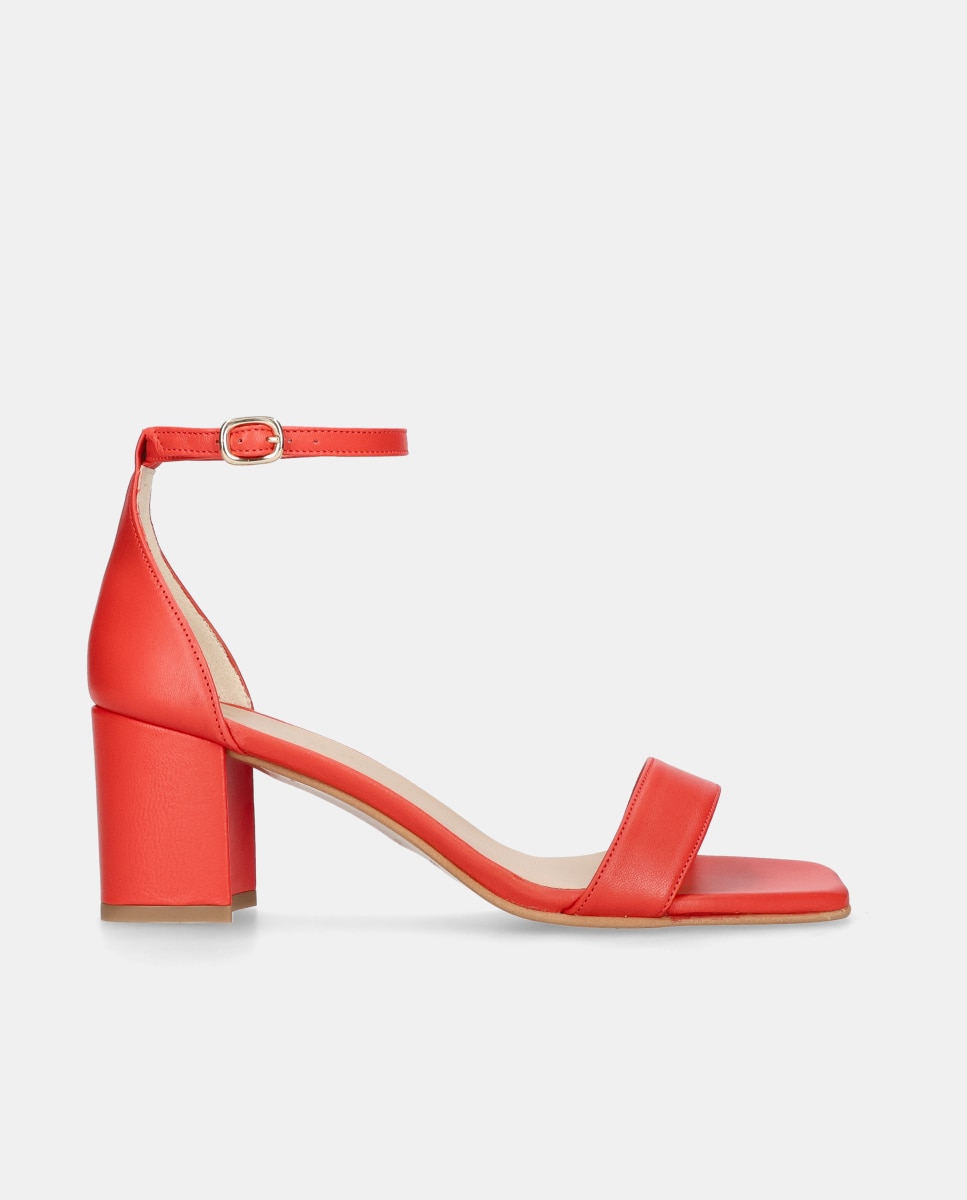 Sandalias de tacón Annie de mujer en napa suave Rojo Mascaró Rojo-1