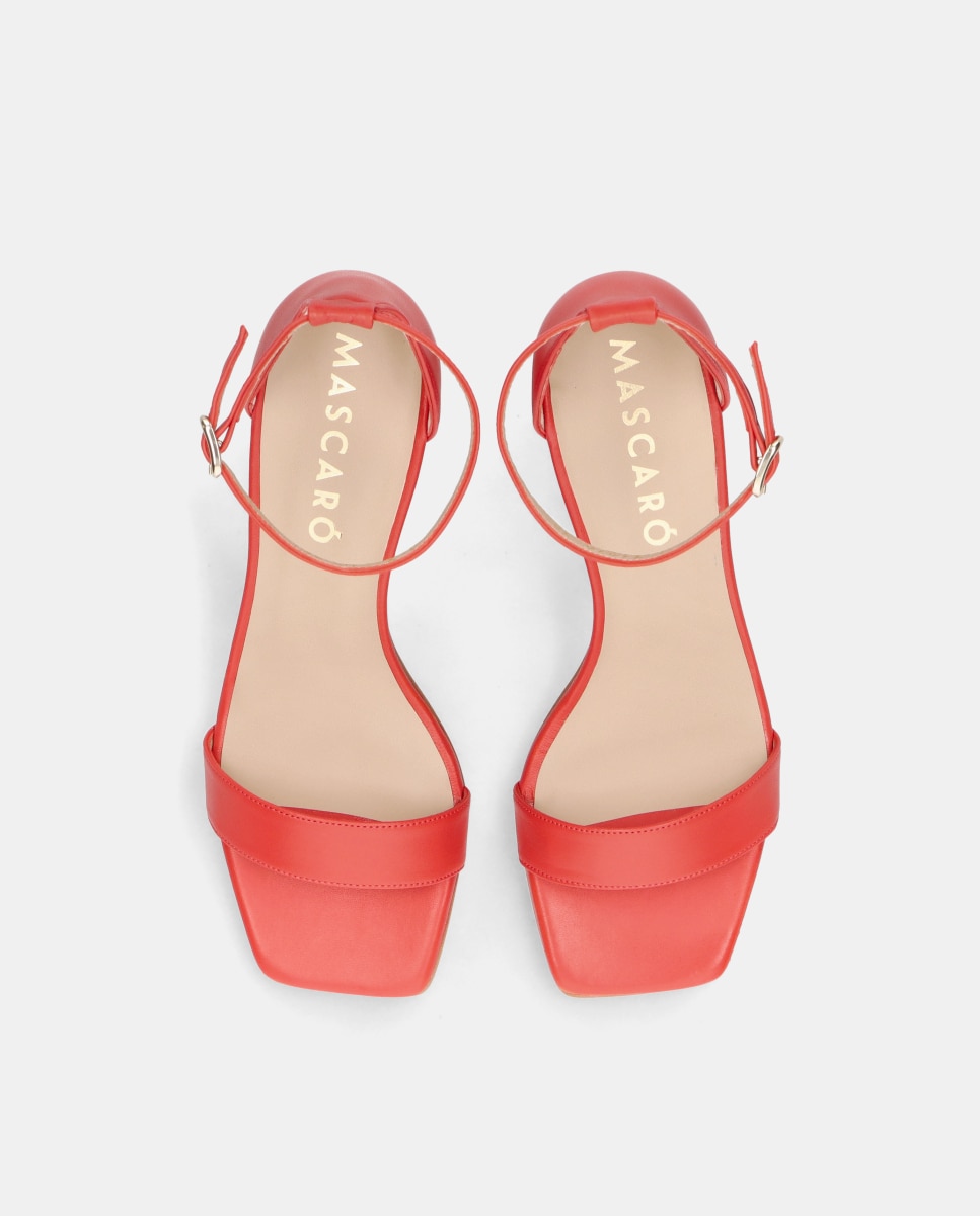 Sandalias de tacón Annie de mujer en napa suave Rojo Mascaró Rojo-2