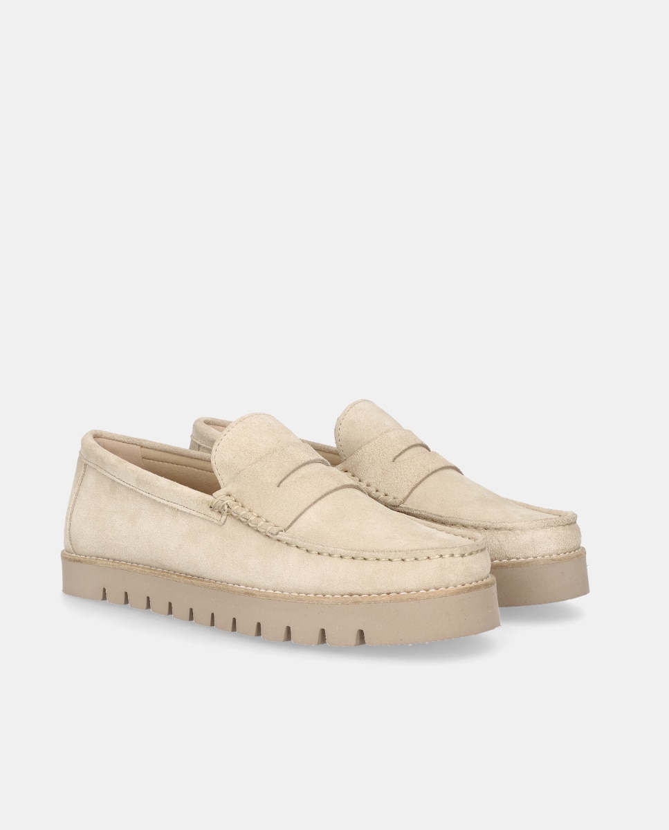 Mocasines Josephine de mujer en piel estampado serpiente - Mascaró - Beige Beige-3