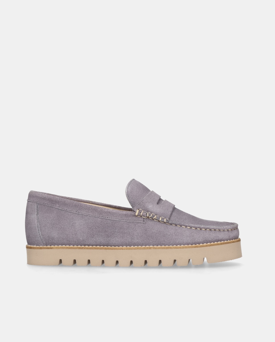 Mocasines Josephine de mujer en piel estampado serpiente - Mascaró - Azul Azul-1