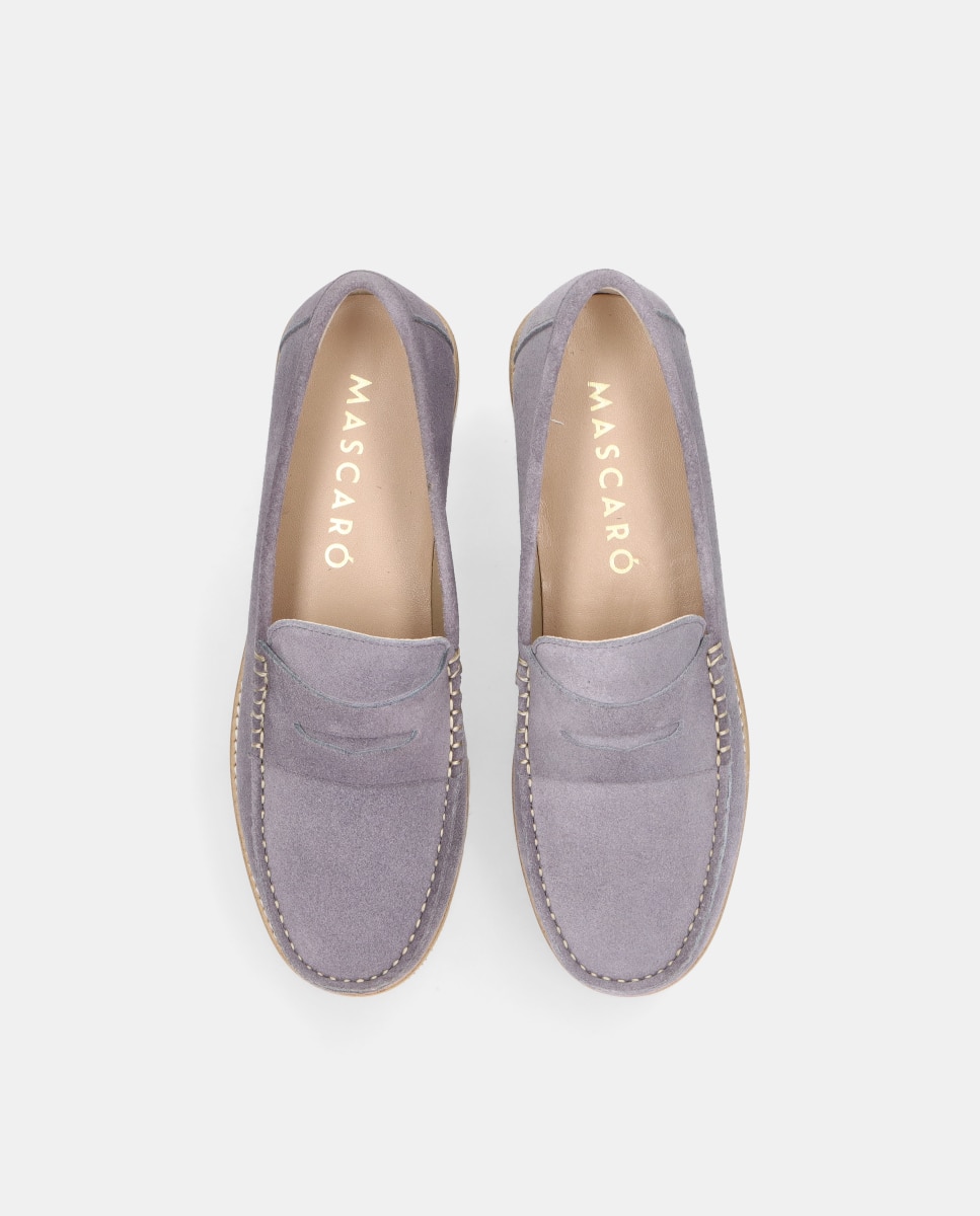 Mocasines Josephine de mujer en piel estampado serpiente - Mascaró - Azul Azul-2