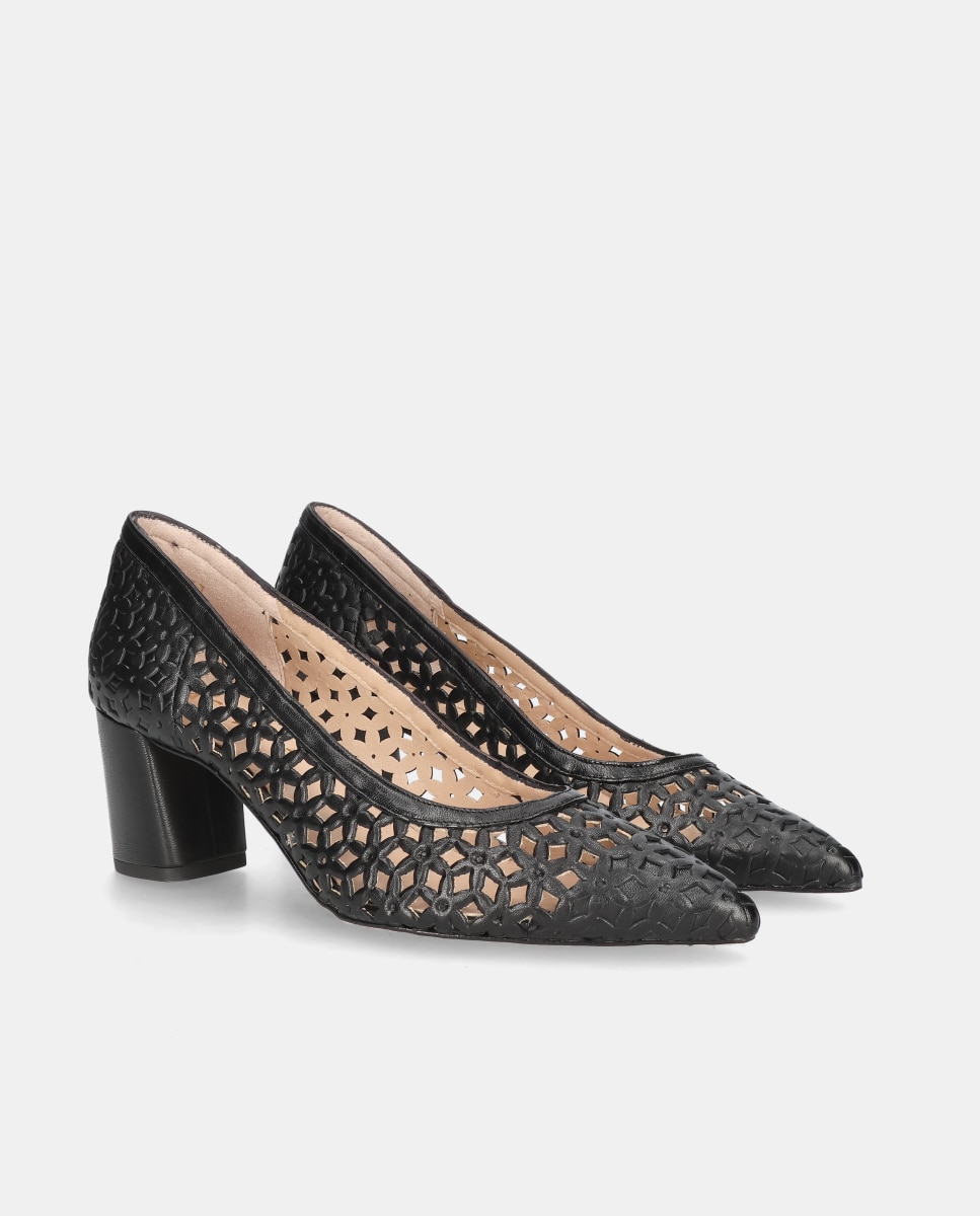 Zapatos de salón Noa de mujer en napa perforada - Mascaró - Negro Negro-3