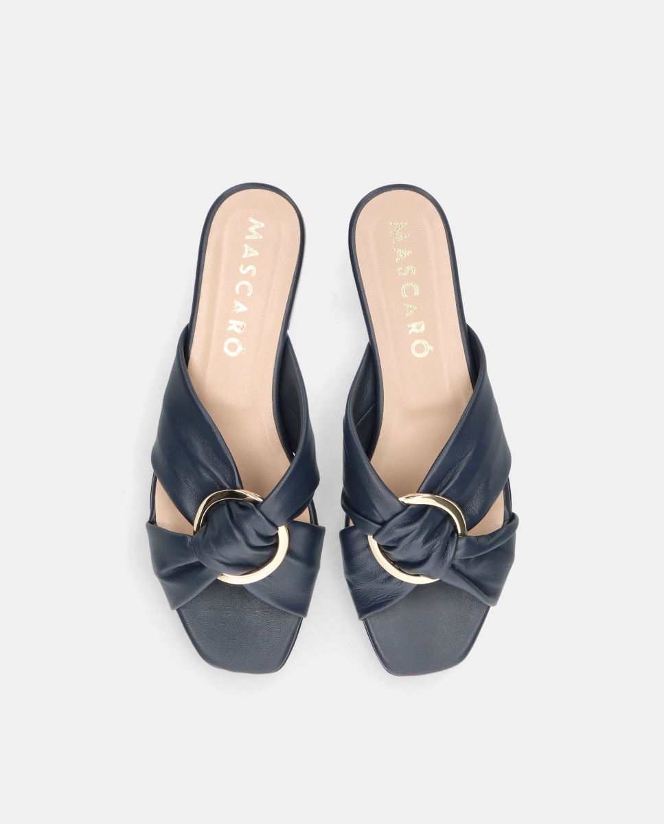 Sandalias planas Isla de mujer en napa suave - Mascaró - Azul Azul-2