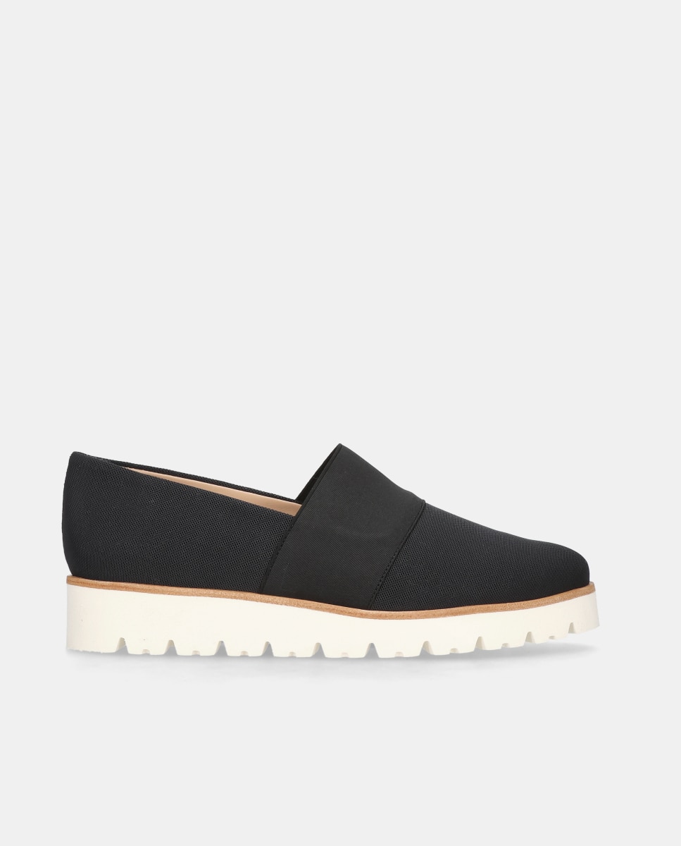 Zuecos planos Charlize de mujer en tela elástica transpirable - Mascaró - Negro Negro-1