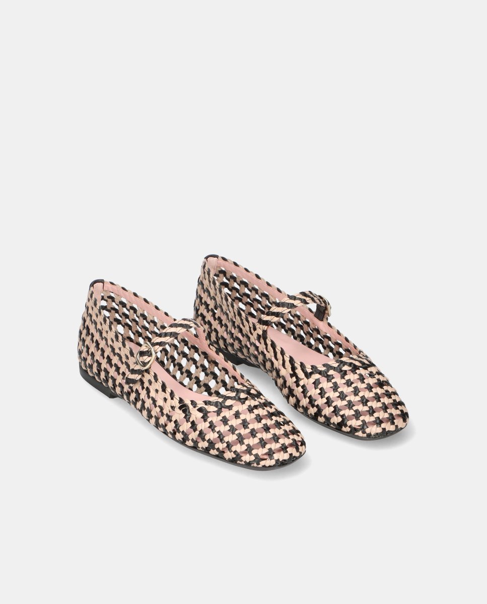 Bailarinas zoey de mujer en napa entrelazada - Pretty Ballerinas - Negro Negro-3