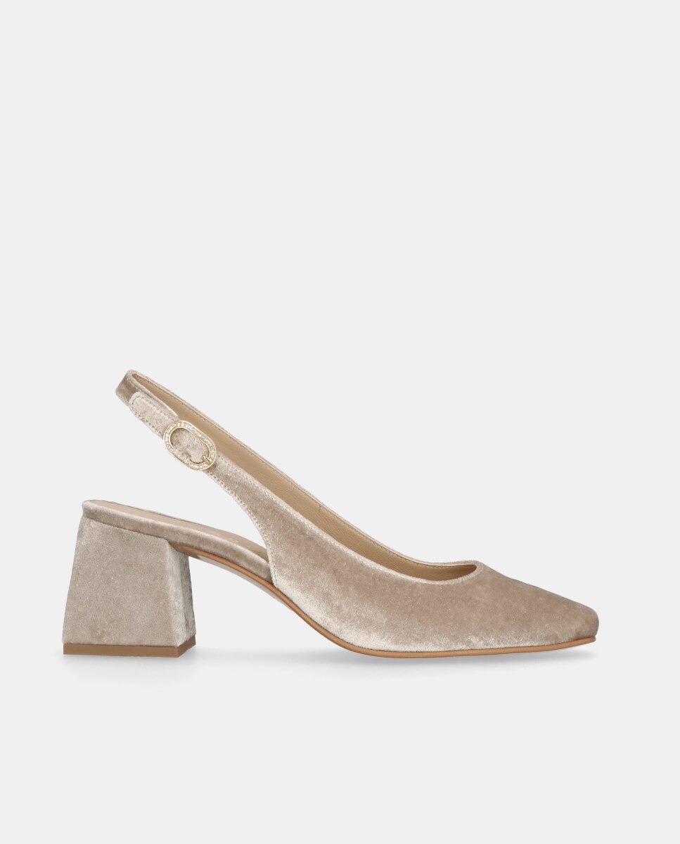 Imagen 0 de Zapatos de salón Freja de mujer en terciopelo Natural