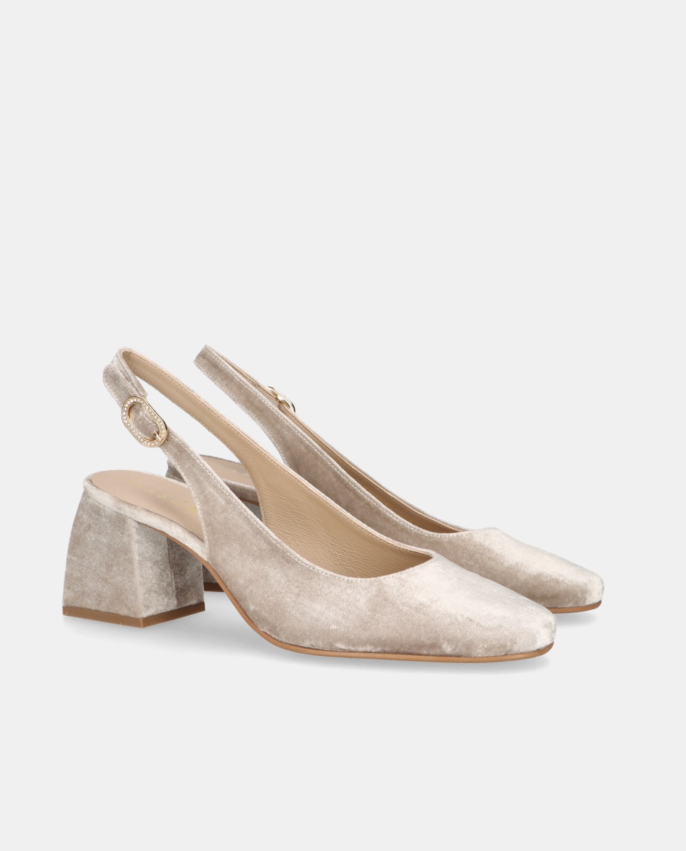 Zapatos de salón Freja de mujer en terciopelo - Mascaró - Natural Natural-3