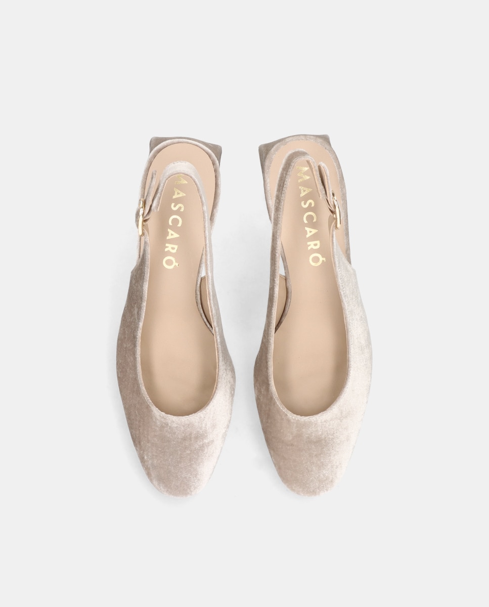 Zapatos de salón Freja de mujer en terciopelo - Mascaró - Natural Natural-2