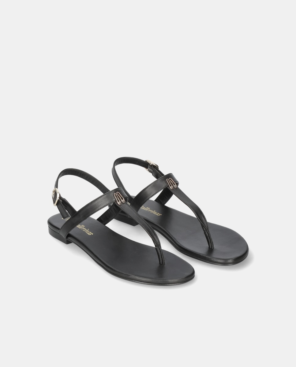 Sandalias planas Judy de mujer en napa - Pretty Ballerinas - Negro Negro-3