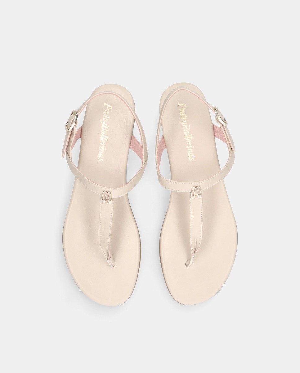 Sandalias planas Judy de mujer en napa - Pretty Ballerinas - Blanco / Rosa Blanco / Rosa-3