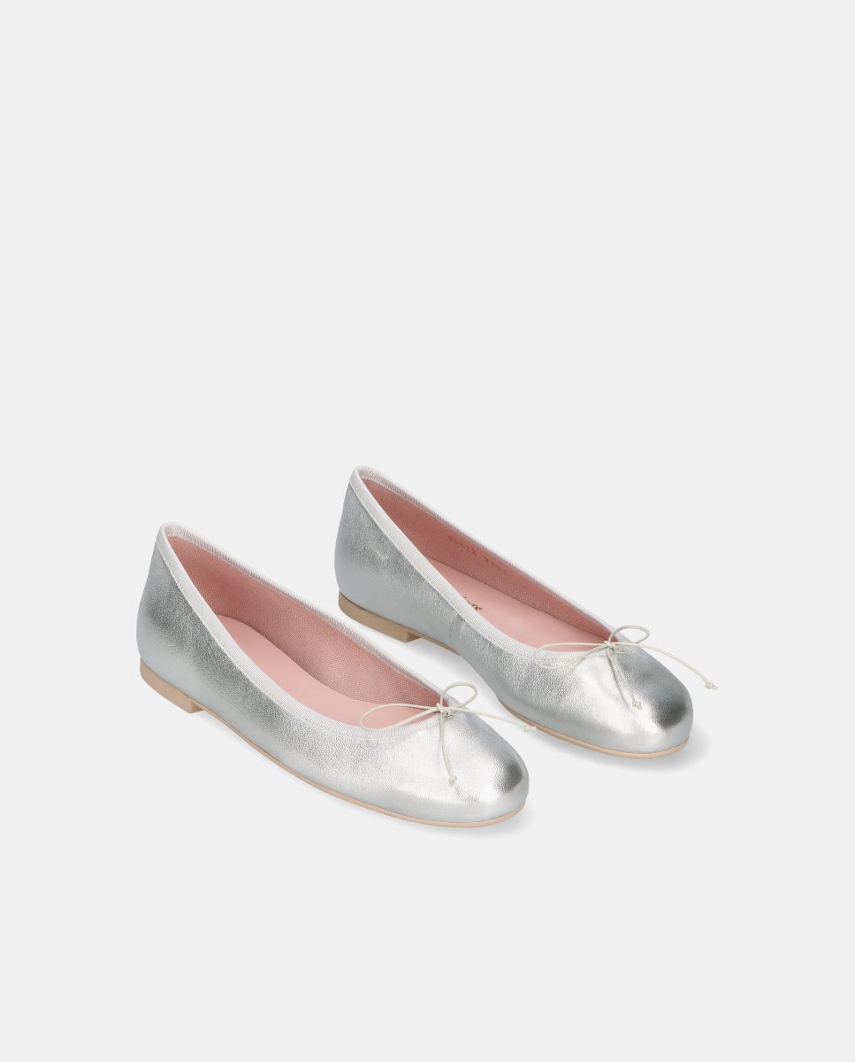 Bailarinas nicole de mujer en napa metalizada - Pretty Ballerinas - Plata Plata-2