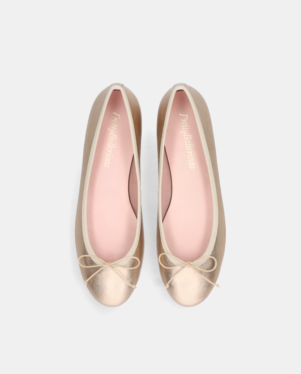 Bailarinas nicole de mujer en napa metalizada - Pretty Ballerinas - Oro Oro-3