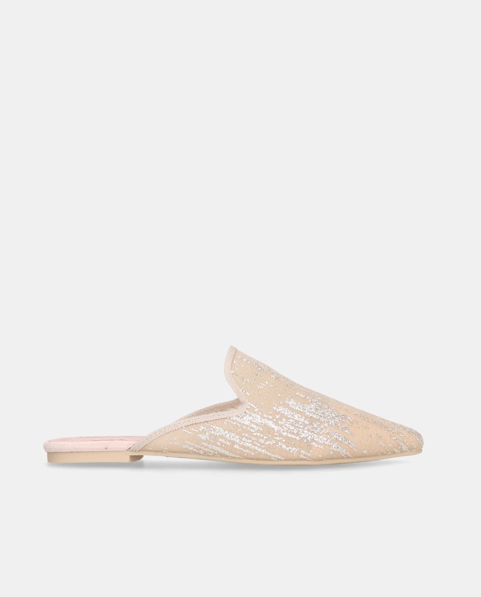 Mules de mujer ella en tela de red - Pretty Ballerinas - Beige Beige-1