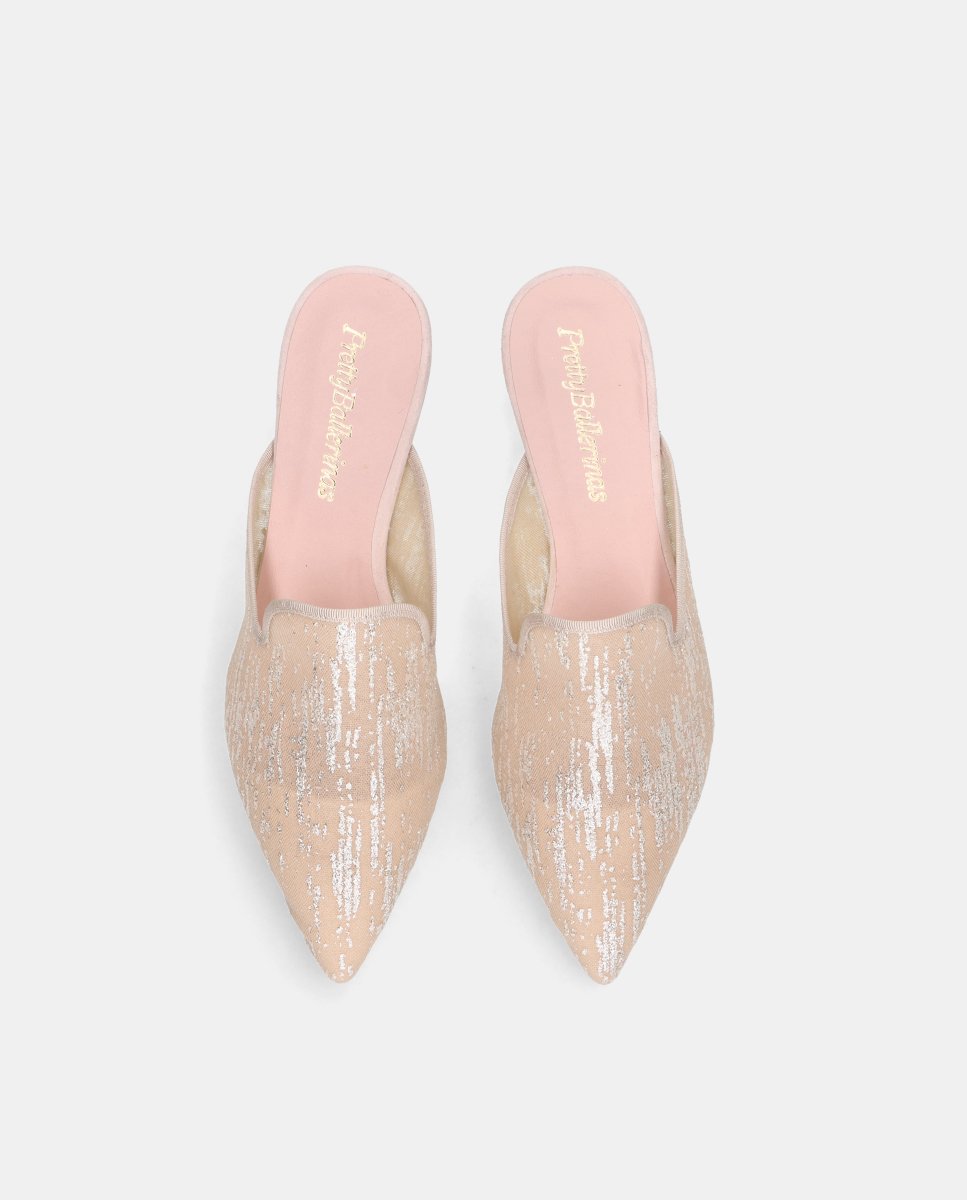 Mules de mujer ella en tela de red - Pretty Ballerinas - Beige Beige-2
