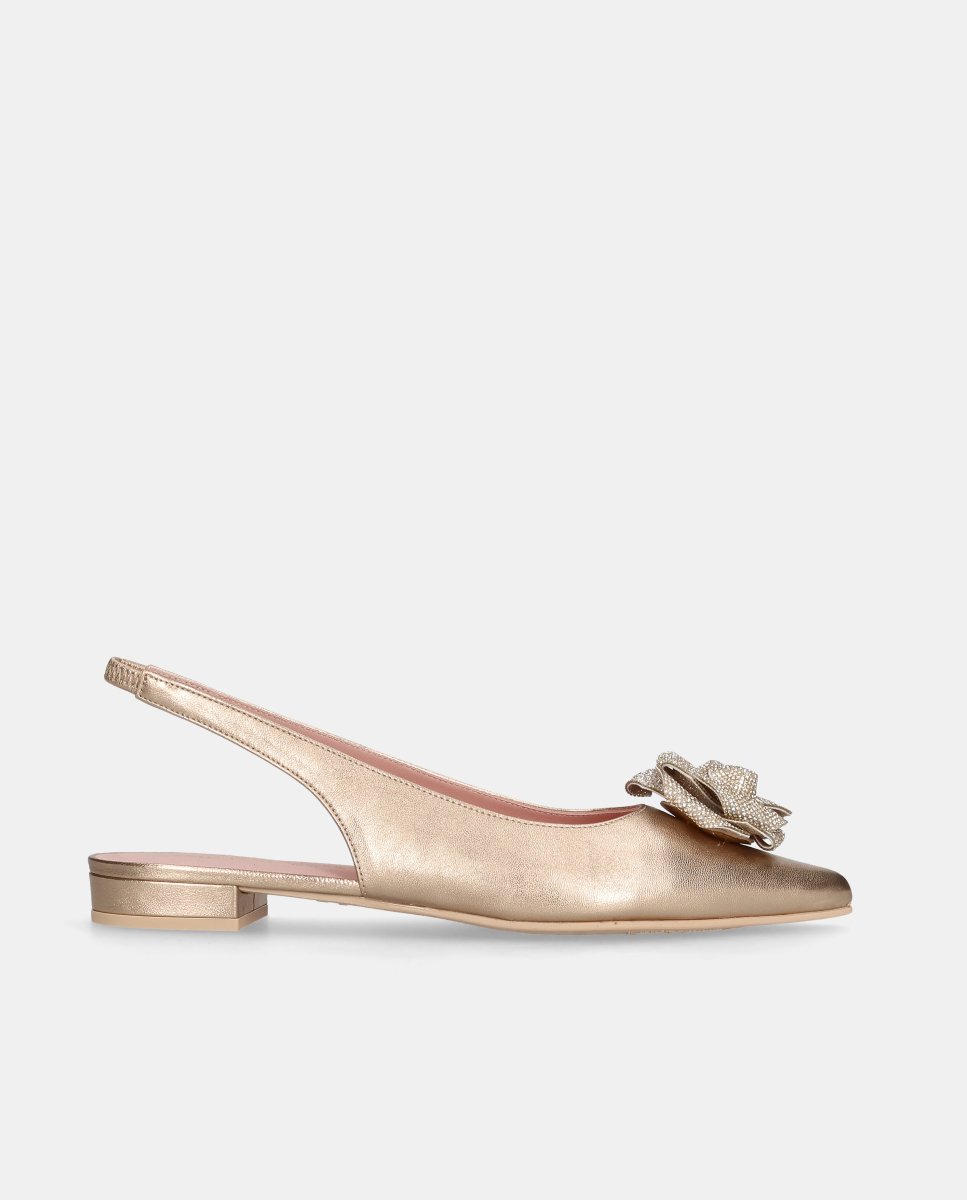 Bailarinas clementine de mujer en napa metalizada - Pretty Ballerinas - Oro Oro-1