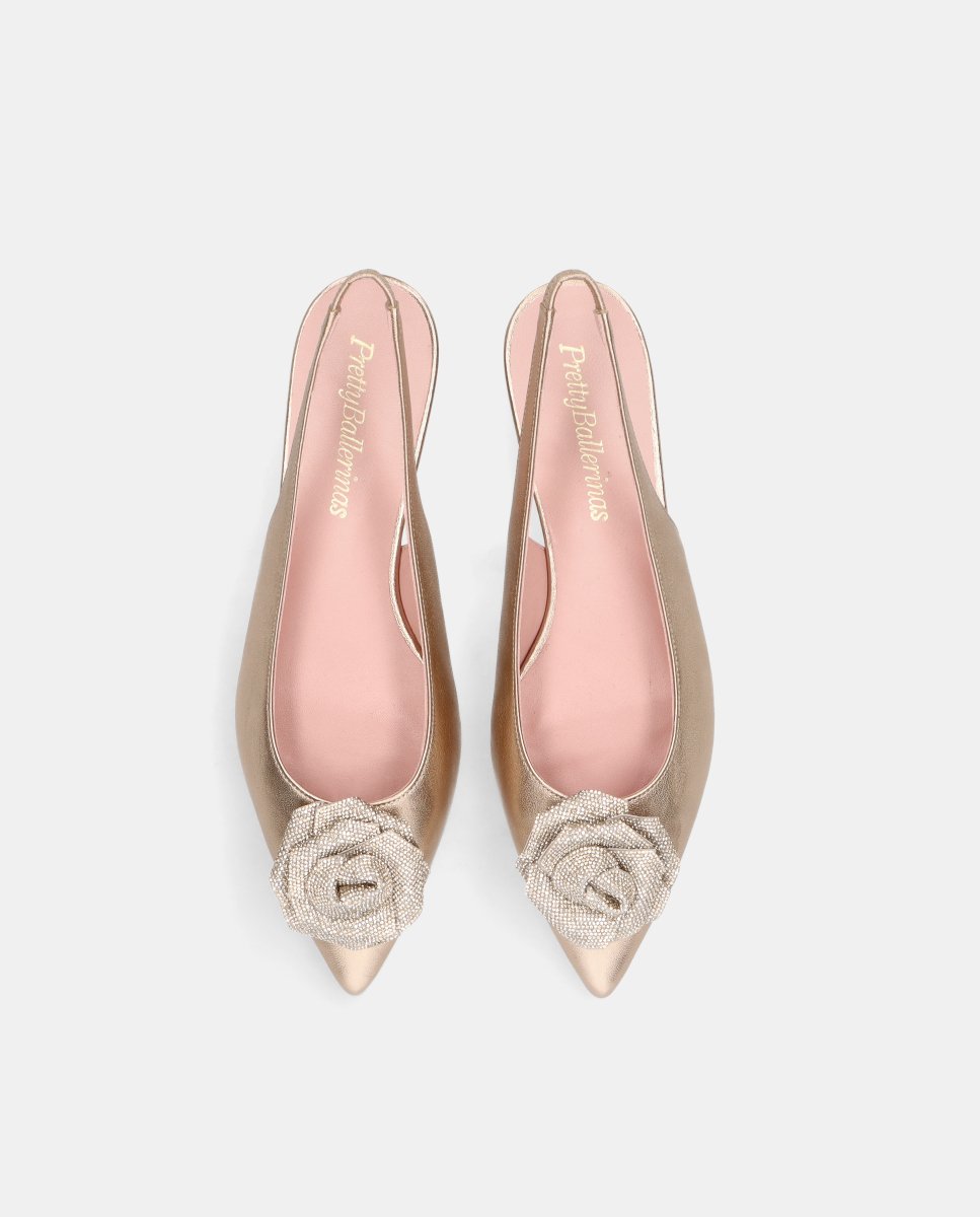 Bailarinas clementine de mujer en napa metalizada - Pretty Ballerinas - Oro Oro-2