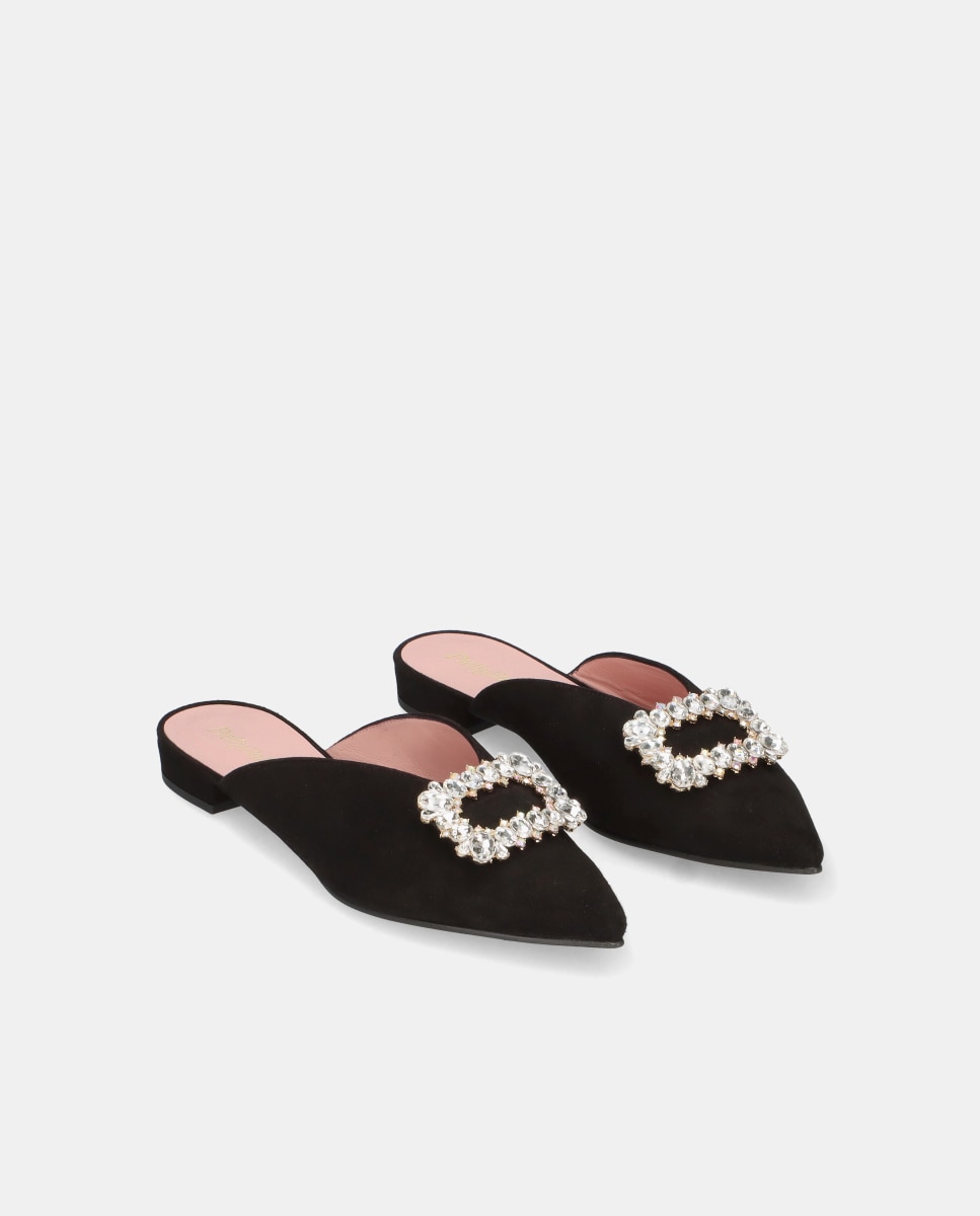 Mules Clementine de mujer en ante suave - Pretty Ballerinas - Negro Negro-2
