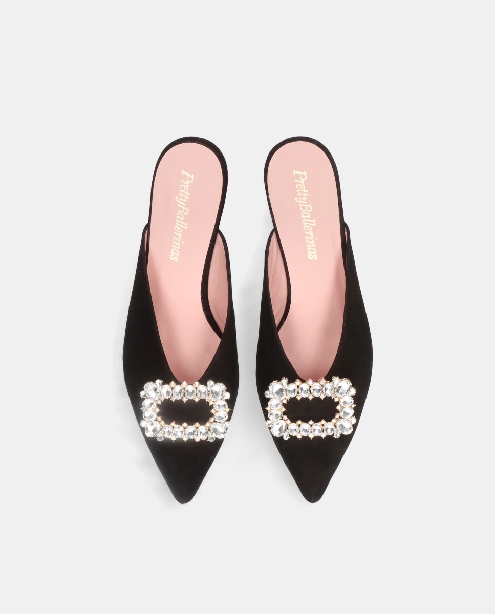 Mules Clementine de mujer en ante suave - Pretty Ballerinas - Negro Negro-3