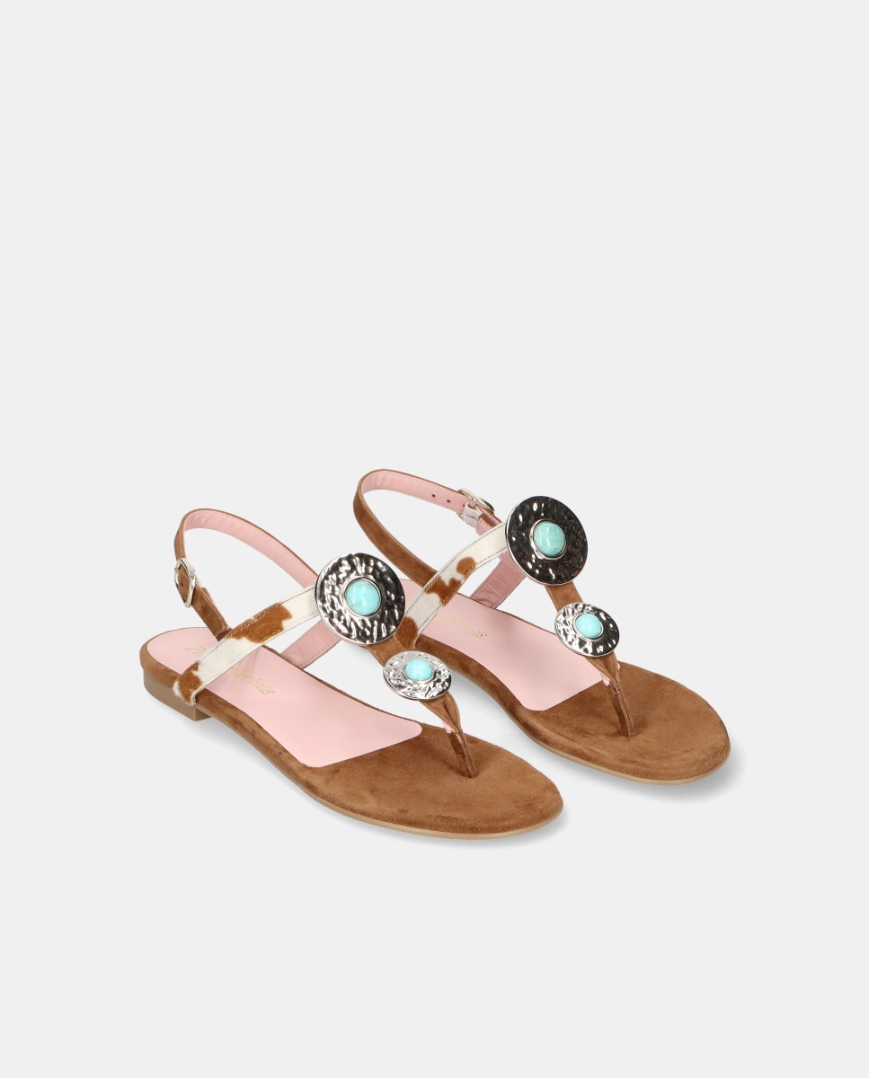 Sandalias planas Judy de mujer en poni estampado animal - Pretty Ballerinas - Multicolor Multicolor-3