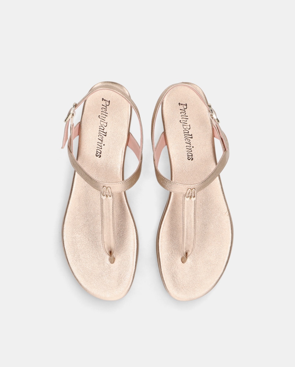 Sandalias planas Judy de mujer en napa - Pretty Ballerinas - Oro Oro-2