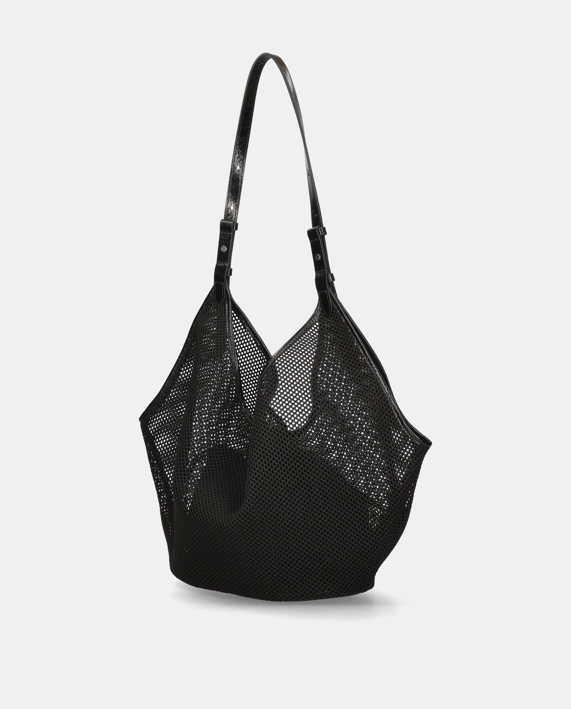 Bolso de hombro de mujer en tela de red - Pretty Ballerinas - Negro Negro-3