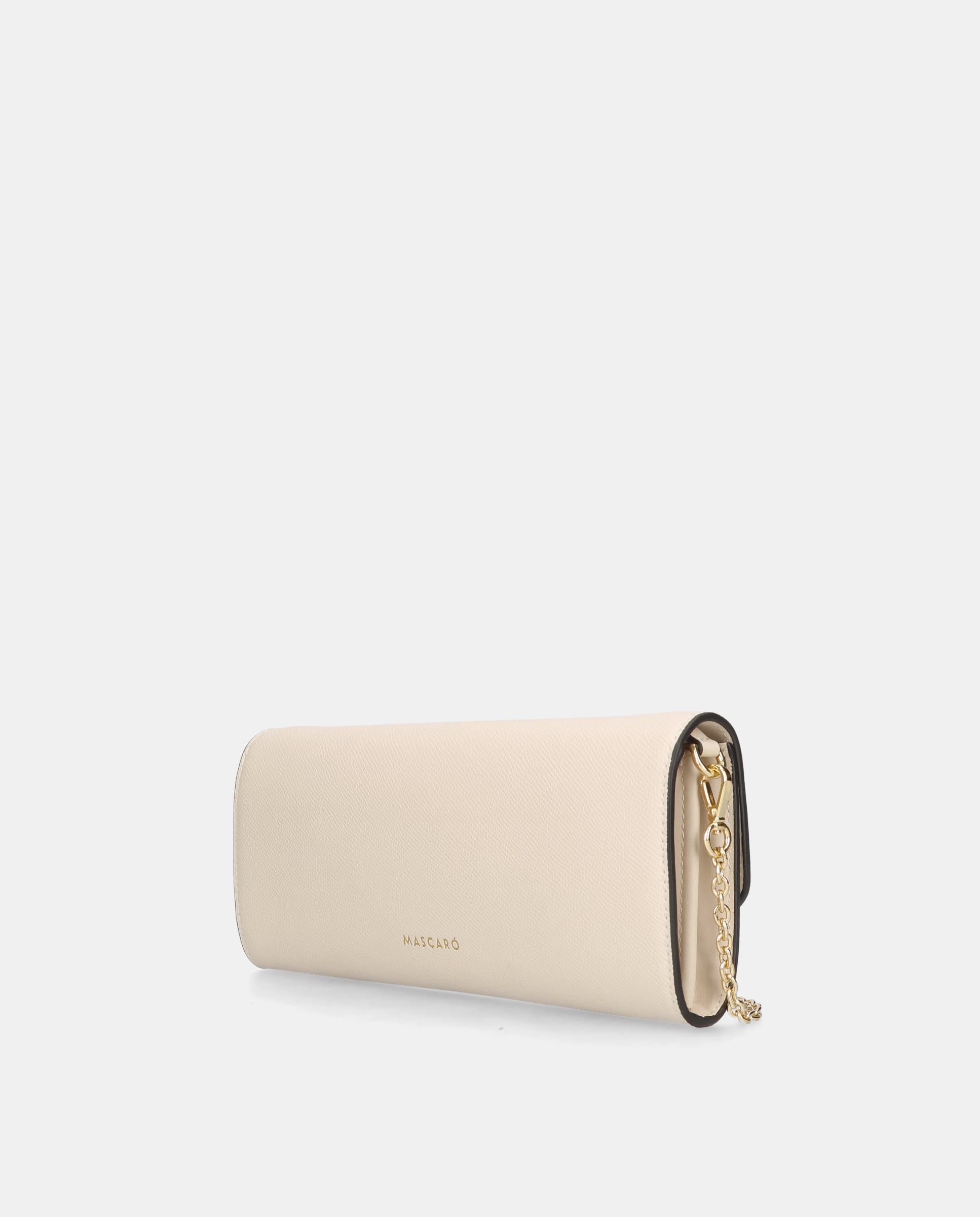 Cartera de mano de mujer en piel con cadena para el hombro - Mascaró - Blanco Blanco-3