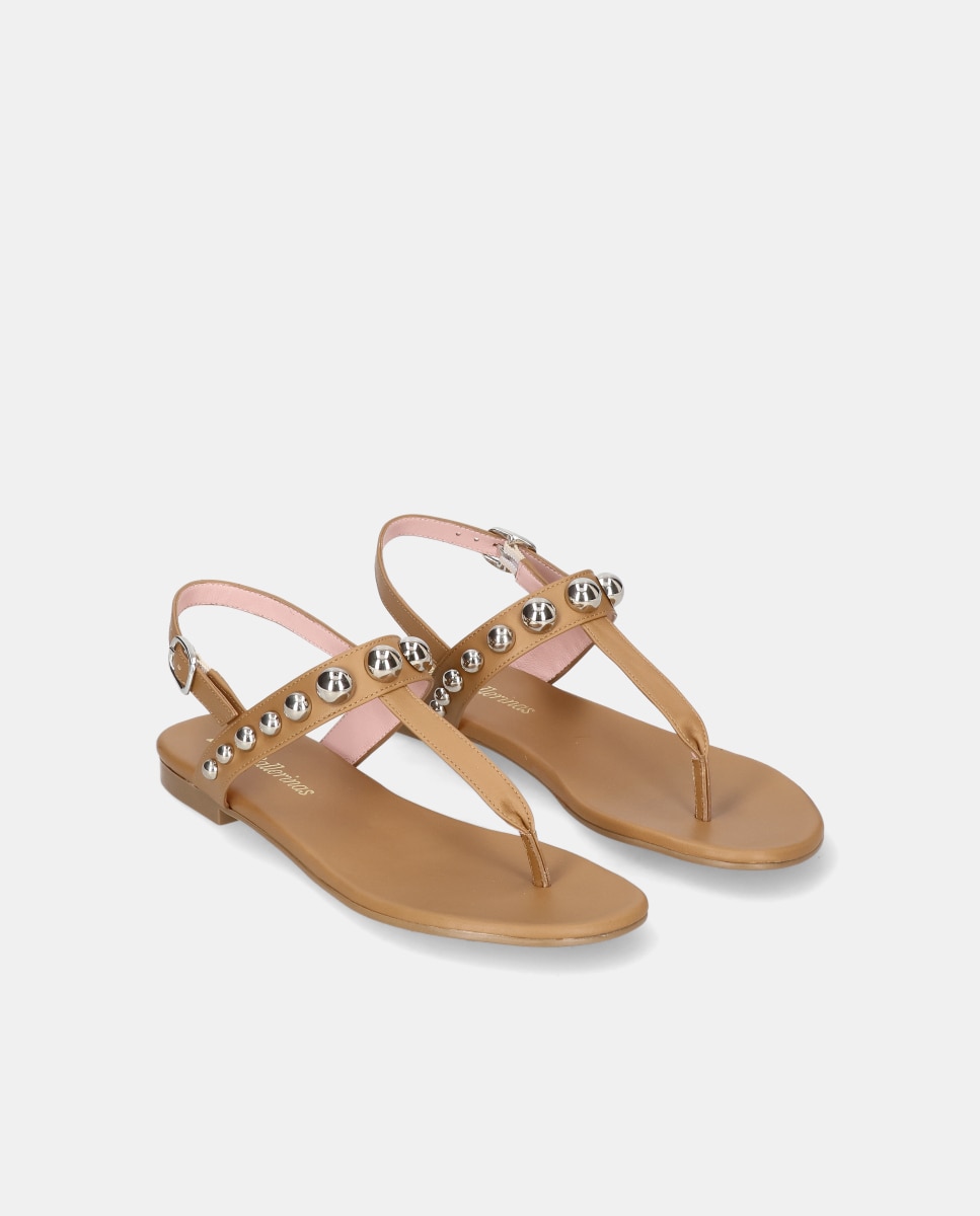 Sandalias planas Judy de mujer en napa - Pretty Ballerinas - Marrón claro Marrón claro-2