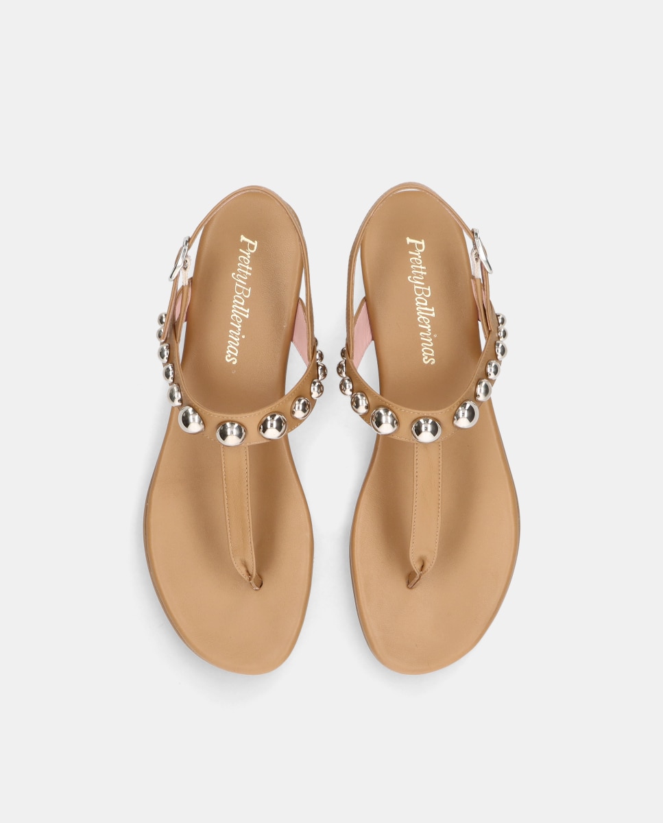 Sandalias planas Judy de mujer en napa - Pretty Ballerinas - Marrón claro Marrón claro-3