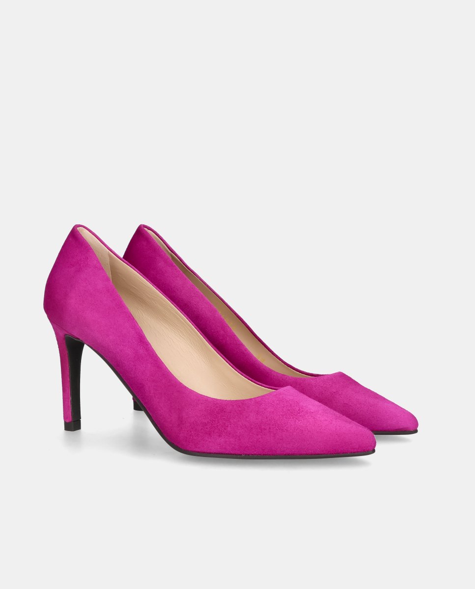 Zapatos de salón renata de mujer en ante suave - Mascaró - Violeta Violeta-3