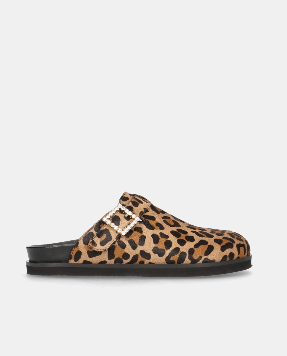 Pretty Ballerinas - Mules Belle de mujer en poni estampado leopardo.