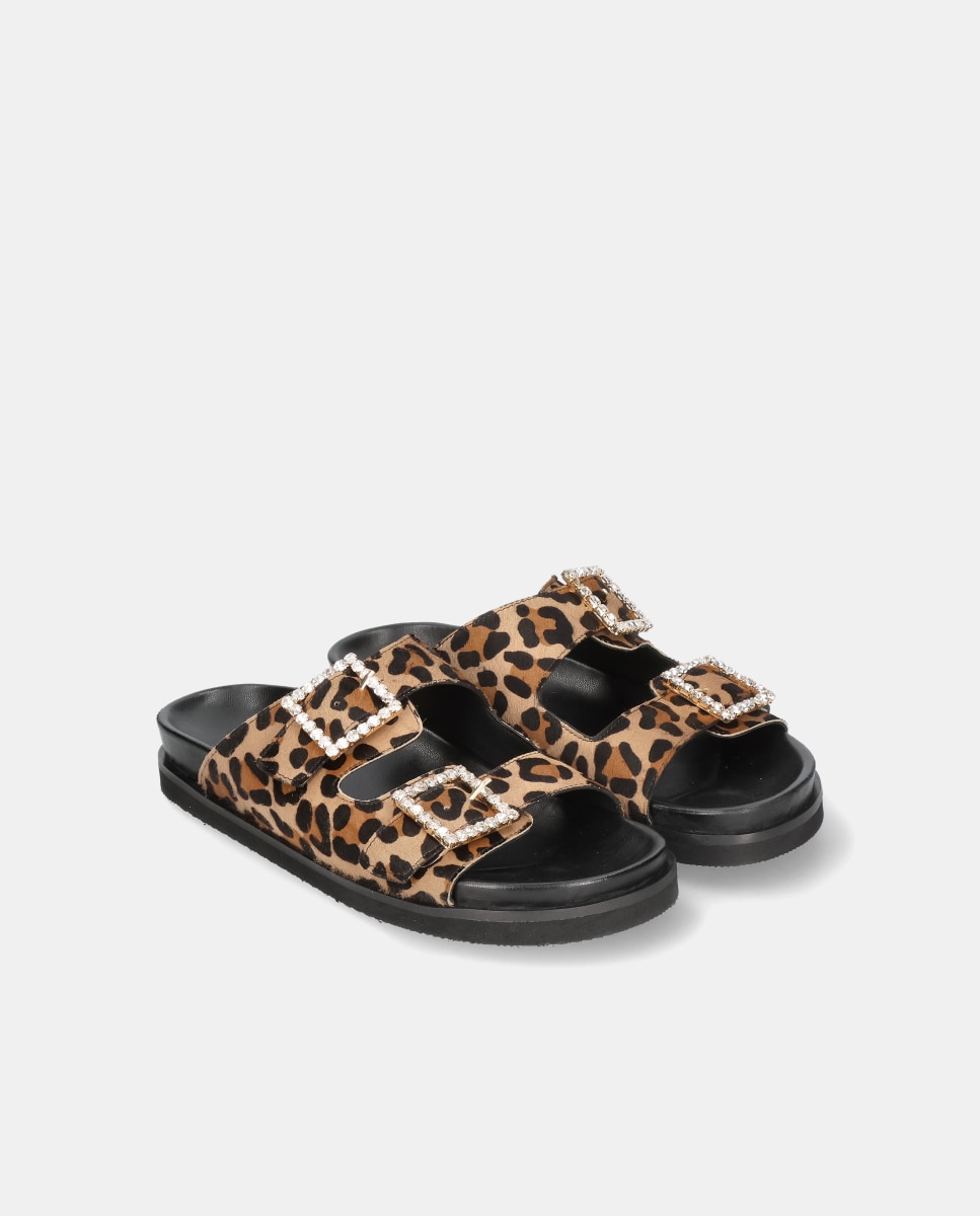 Sandalias planas Belle de mujer en poni estampado leopardo - Pretty Ballerinas - Multicolor Multicolor-3