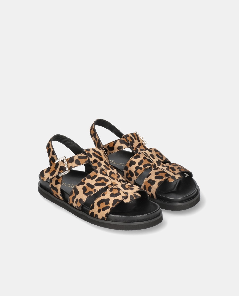 Sandalias planas Belle de mujer en poni estampado leopardo - Pretty Ballerinas - Multicolor Multicolor-2