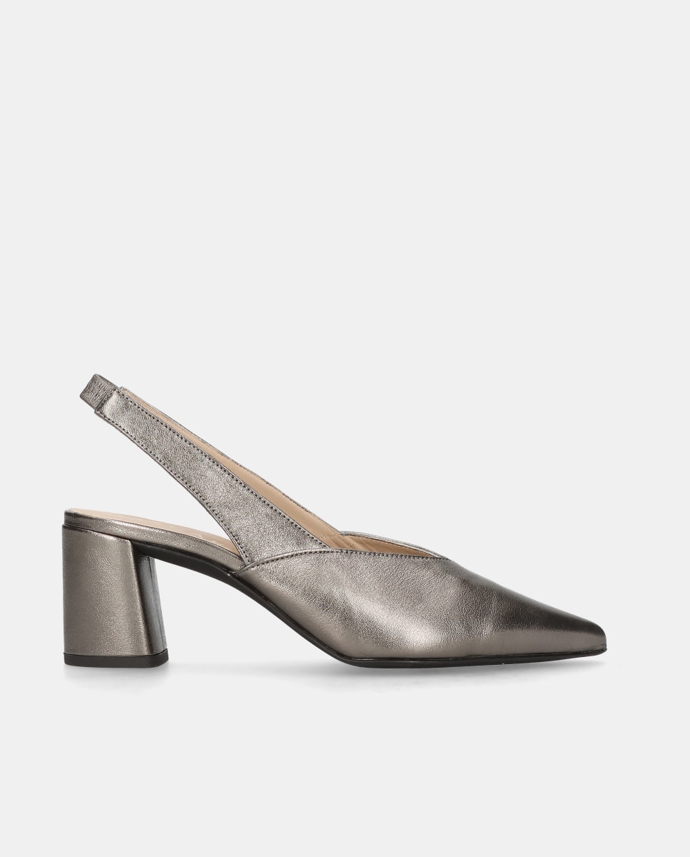 Zapatos de salón Phoebe de mujer en napa metalizada Plata Mascaró Plata-1