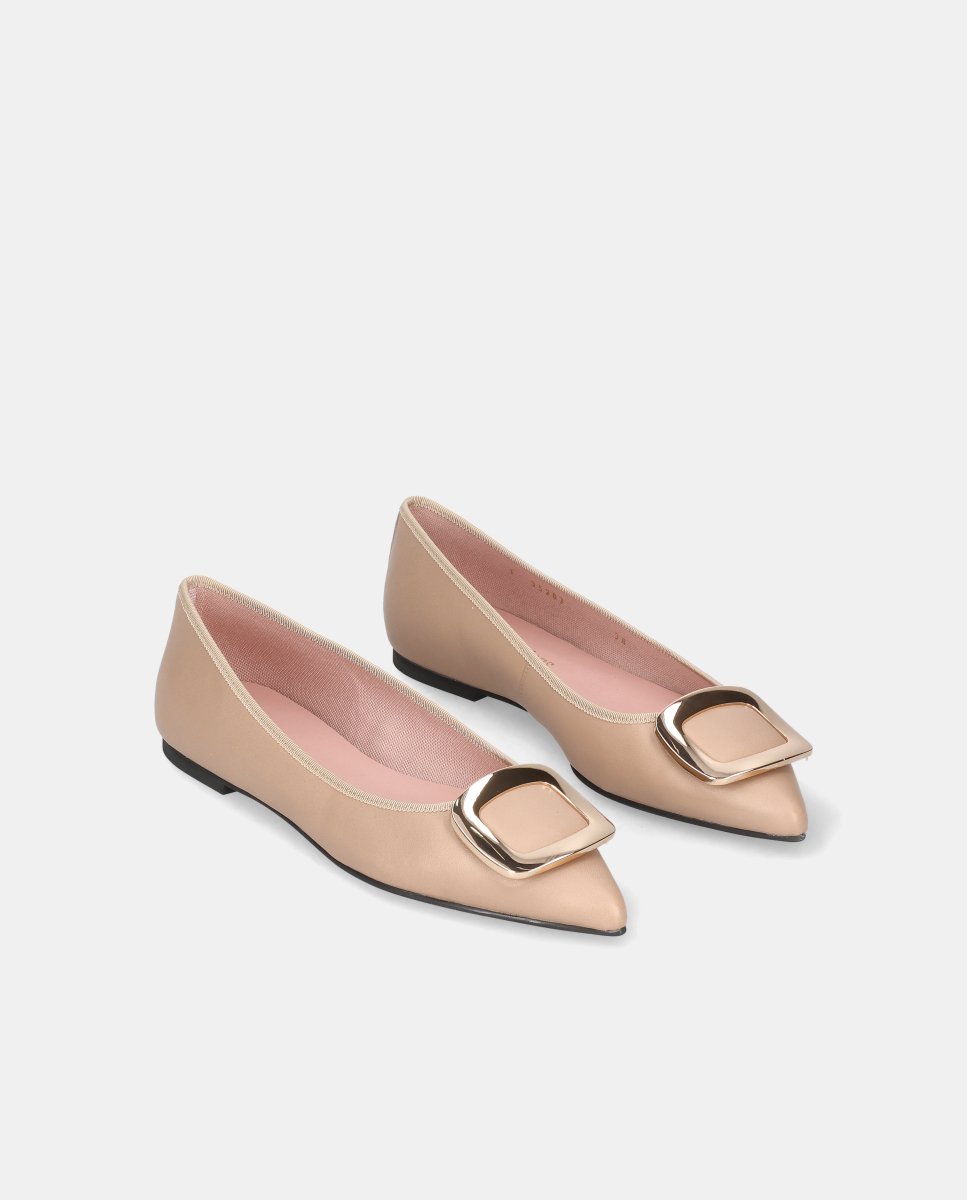 Bailarinas ella de mujer en napa suave con hebilla - Pretty Ballerinas - Beige Beige-3