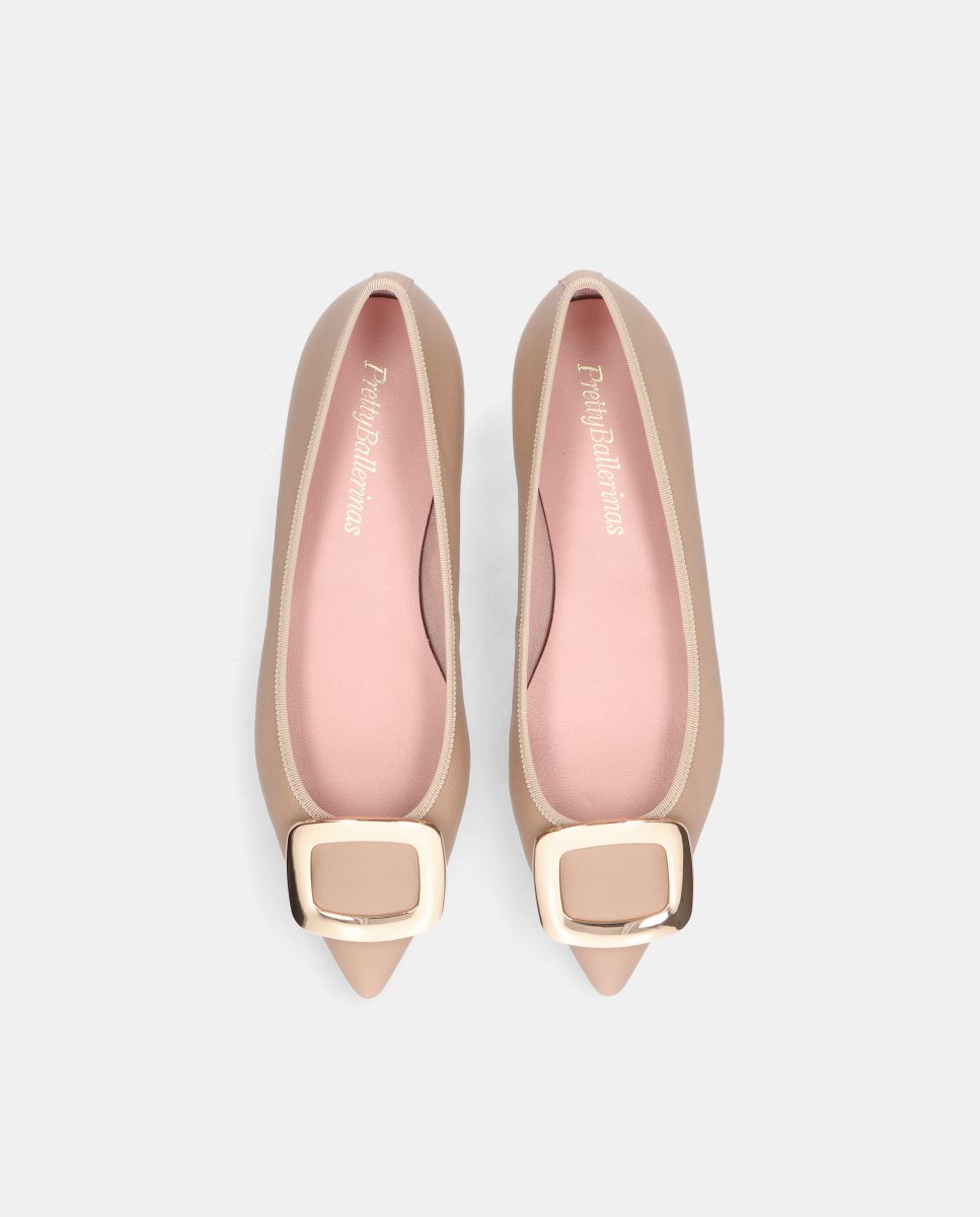 Bailarinas ella de mujer en napa suave con hebilla - Pretty Ballerinas - Beige Beige-2